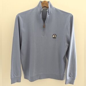 Vintage PEBBLE BEACH Pima Cotton 1/4 Zip Pullover Sweater MENS M GOLF Blue
